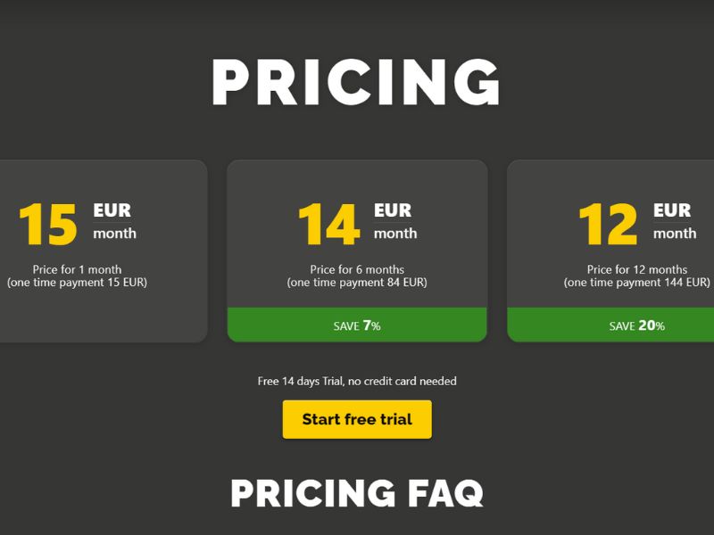 Rouvy Pricing