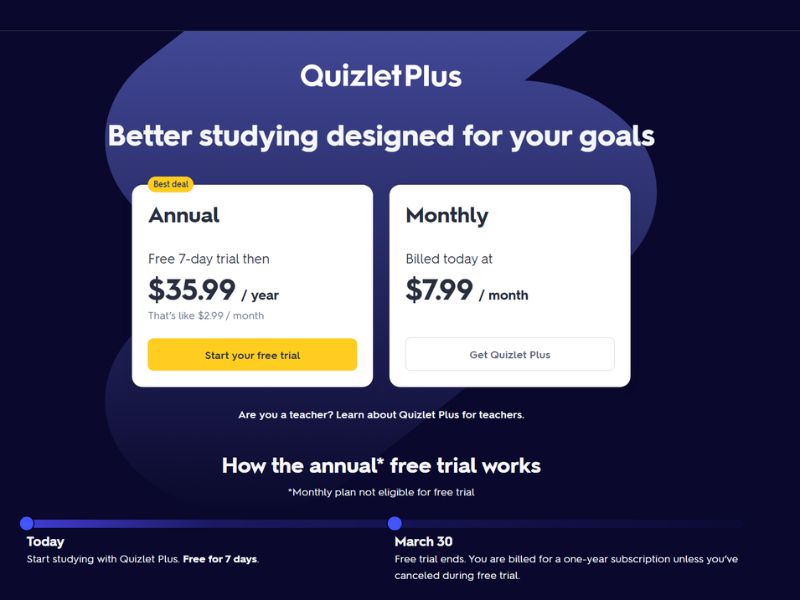 Quizlet Pricing and Features