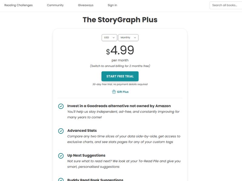 StoryGraph Cost